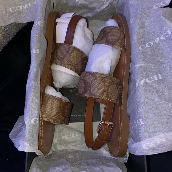 Coach Shoes - Coach monogram double strapped sandal